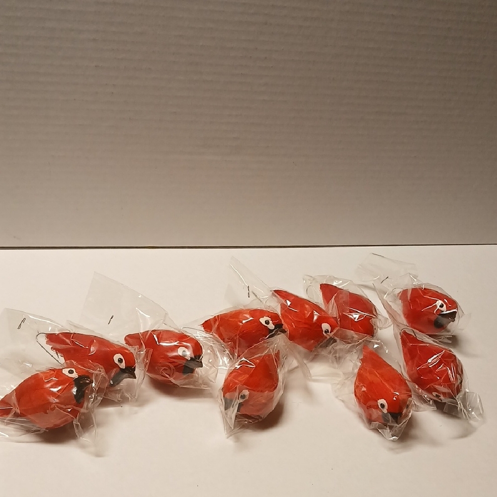 Vibrant Red Bird Shaped Craft Accessories